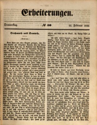 Erheiterungen (Aschaffenburger Zeitung) Donnerstag 22. Februar 1849