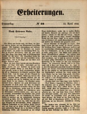 Erheiterungen (Aschaffenburger Zeitung) Donnerstag 12. April 1849