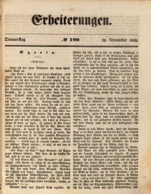 Erheiterungen (Aschaffenburger Zeitung) Donnerstag 29. November 1849