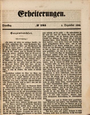 Erheiterungen (Aschaffenburger Zeitung) Dienstag 4. Dezember 1849