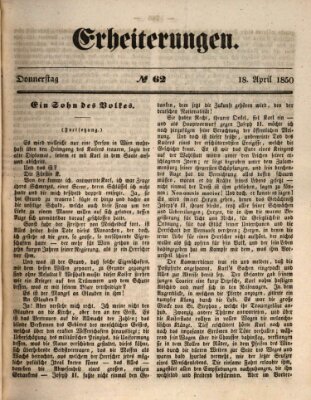 Erheiterungen (Aschaffenburger Zeitung) Donnerstag 18. April 1850