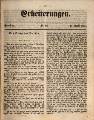 Erheiterungen (Aschaffenburger Zeitung) Samstag 27. April 1850