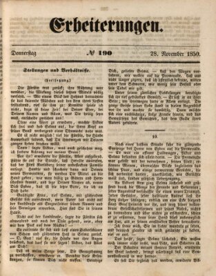 Erheiterungen (Aschaffenburger Zeitung) Donnerstag 28. November 1850