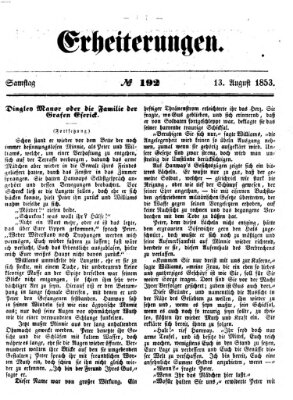 Erheiterungen (Aschaffenburger Zeitung) Samstag 13. August 1853