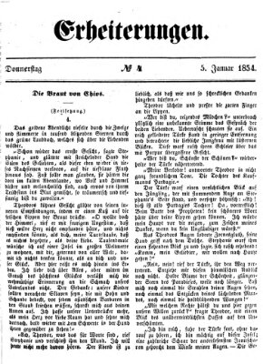 Erheiterungen (Aschaffenburger Zeitung) Donnerstag 5. Januar 1854