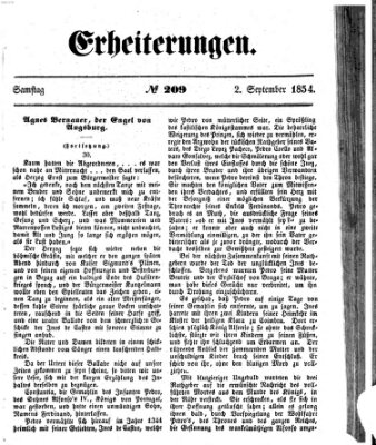 Erheiterungen (Aschaffenburger Zeitung) Samstag 2. September 1854