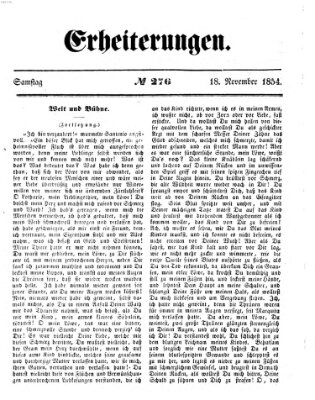 Erheiterungen (Aschaffenburger Zeitung) Samstag 18. November 1854