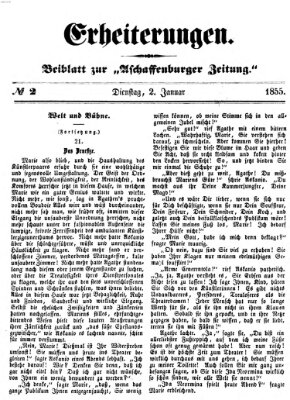 Erheiterungen (Aschaffenburger Zeitung) Dienstag 2. Januar 1855