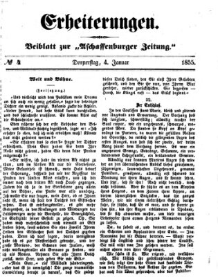 Erheiterungen (Aschaffenburger Zeitung) Donnerstag 4. Januar 1855