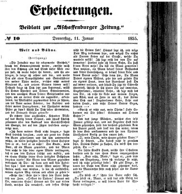 Erheiterungen (Aschaffenburger Zeitung) Donnerstag 11. Januar 1855