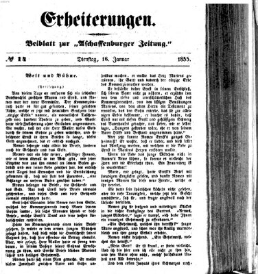 Erheiterungen (Aschaffenburger Zeitung) Dienstag 16. Januar 1855