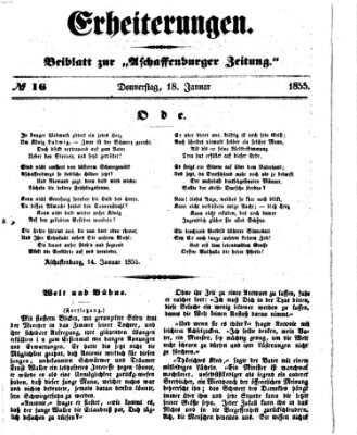 Erheiterungen (Aschaffenburger Zeitung) Donnerstag 18. Januar 1855