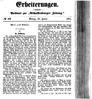 Erheiterungen (Aschaffenburger Zeitung) Montag 22. Januar 1855