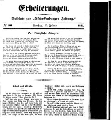 Erheiterungen (Aschaffenburger Zeitung) Samstag 10. Februar 1855