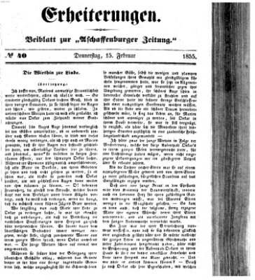 Erheiterungen (Aschaffenburger Zeitung) Donnerstag 15. Februar 1855