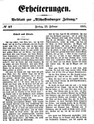 Erheiterungen (Aschaffenburger Zeitung) Freitag 23. Februar 1855