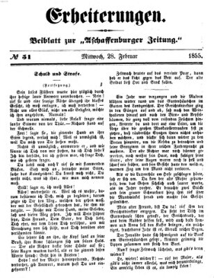 Erheiterungen (Aschaffenburger Zeitung) Mittwoch 28. Februar 1855