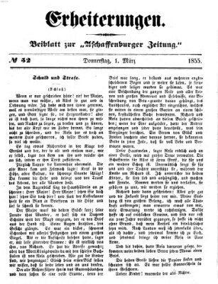 Erheiterungen (Aschaffenburger Zeitung) Donnerstag 1. März 1855