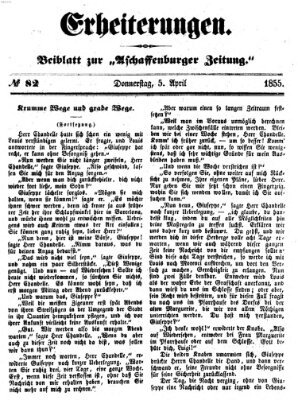 Erheiterungen (Aschaffenburger Zeitung) Donnerstag 5. April 1855