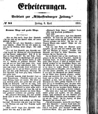 Erheiterungen (Aschaffenburger Zeitung) Freitag 6. April 1855