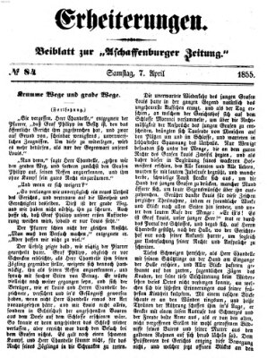 Erheiterungen (Aschaffenburger Zeitung) Samstag 7. April 1855