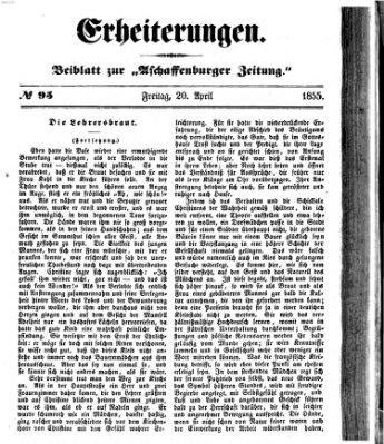 Erheiterungen (Aschaffenburger Zeitung) Freitag 20. April 1855