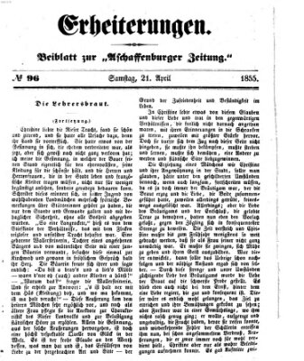 Erheiterungen (Aschaffenburger Zeitung) Samstag 21. April 1855