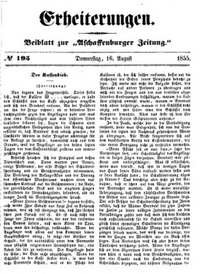 Erheiterungen (Aschaffenburger Zeitung) Donnerstag 16. August 1855