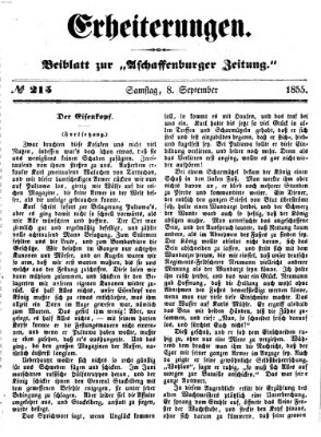 Erheiterungen (Aschaffenburger Zeitung) Samstag 8. September 1855