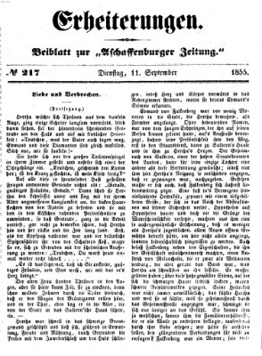 Erheiterungen (Aschaffenburger Zeitung) Dienstag 11. September 1855