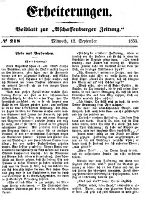 Erheiterungen (Aschaffenburger Zeitung) Mittwoch 12. September 1855