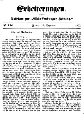 Erheiterungen (Aschaffenburger Zeitung) Freitag 14. September 1855