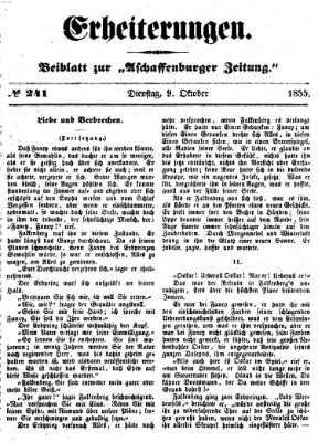 Erheiterungen (Aschaffenburger Zeitung) Dienstag 9. Oktober 1855