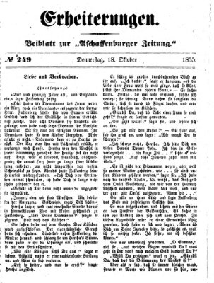 Erheiterungen (Aschaffenburger Zeitung) Donnerstag 18. Oktober 1855