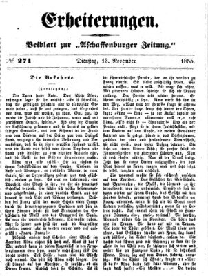 Erheiterungen (Aschaffenburger Zeitung) Dienstag 13. November 1855