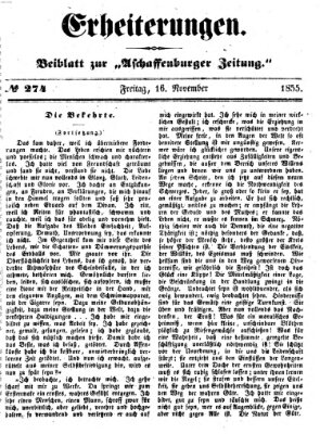 Erheiterungen (Aschaffenburger Zeitung) Freitag 16. November 1855