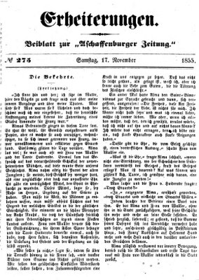 Erheiterungen (Aschaffenburger Zeitung) Samstag 17. November 1855