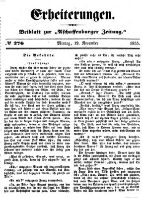 Erheiterungen (Aschaffenburger Zeitung) Montag 19. November 1855