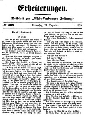 Erheiterungen (Aschaffenburger Zeitung) Donnerstag 27. Dezember 1855