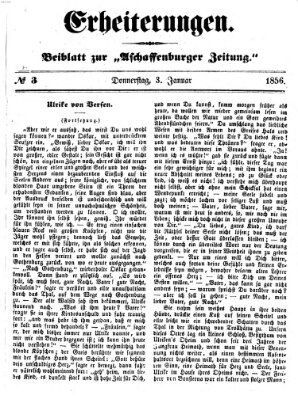 Erheiterungen (Aschaffenburger Zeitung) Donnerstag 3. Januar 1856