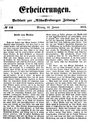 Erheiterungen (Aschaffenburger Zeitung) Montag 14. Januar 1856