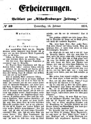 Erheiterungen (Aschaffenburger Zeitung) Donnerstag 14. Februar 1856