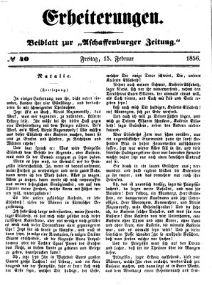 Erheiterungen (Aschaffenburger Zeitung) Freitag 15. Februar 1856