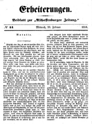 Erheiterungen (Aschaffenburger Zeitung) Mittwoch 20. Februar 1856