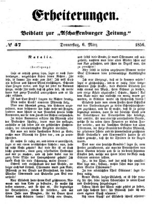 Erheiterungen (Aschaffenburger Zeitung) Donnerstag 6. März 1856