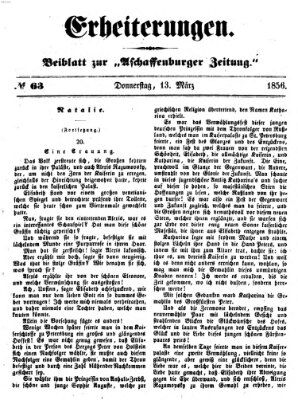 Erheiterungen (Aschaffenburger Zeitung) Donnerstag 13. März 1856