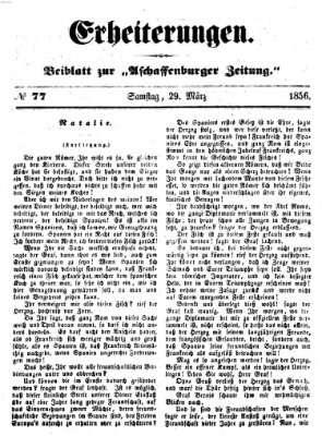 Erheiterungen (Aschaffenburger Zeitung) Samstag 29. März 1856