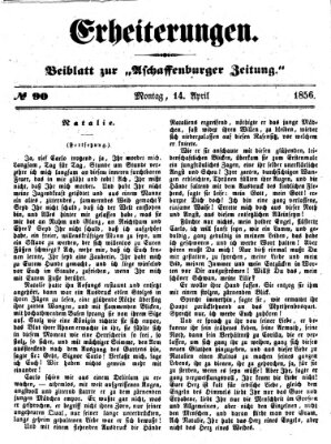 Erheiterungen (Aschaffenburger Zeitung) Montag 14. April 1856