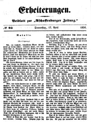 Erheiterungen (Aschaffenburger Zeitung) Donnerstag 17. April 1856