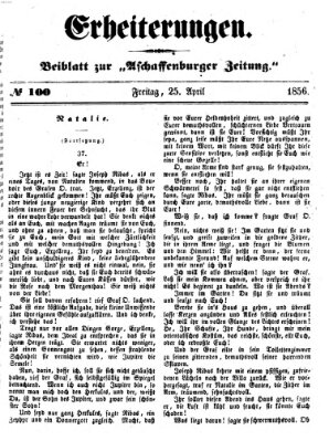 Erheiterungen (Aschaffenburger Zeitung) Freitag 25. April 1856